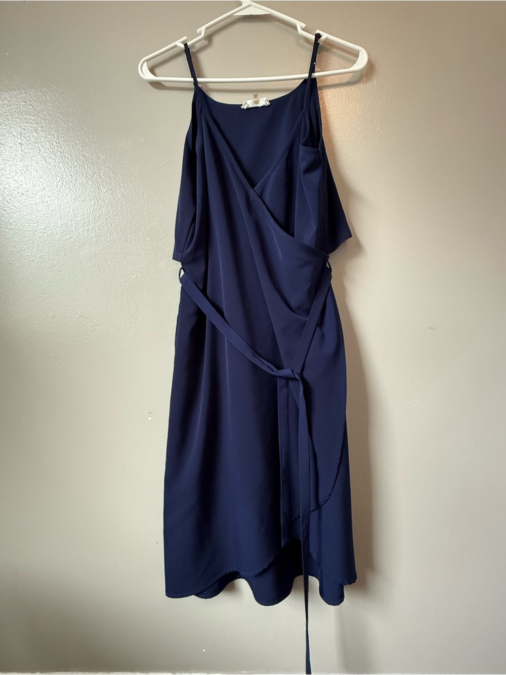 Size Small Sugar + Lips Navy Blue Wrap Dress
